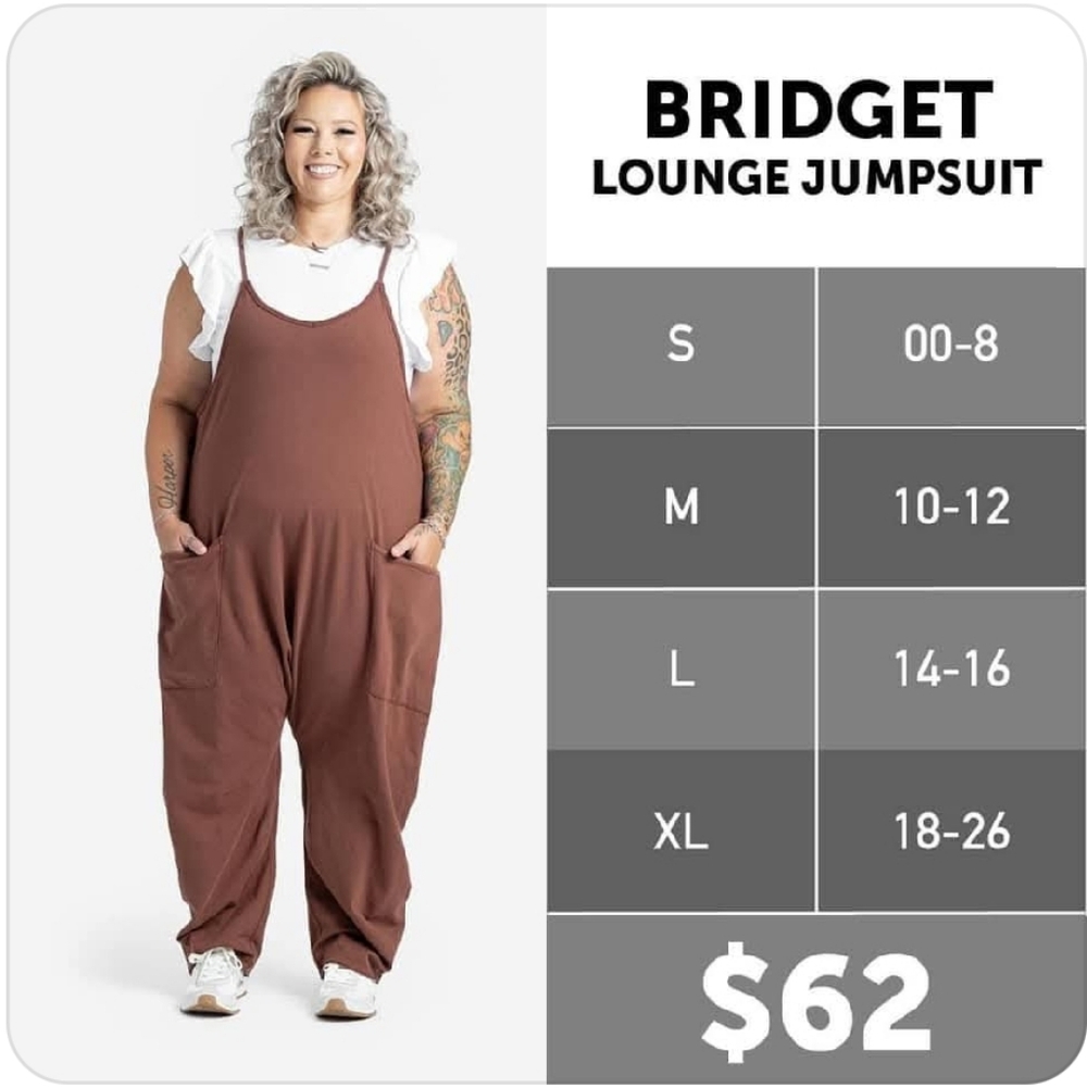 LuLaRoe Bridget Jumpsuit Size Medium Dark Red - Picture 7 of 10